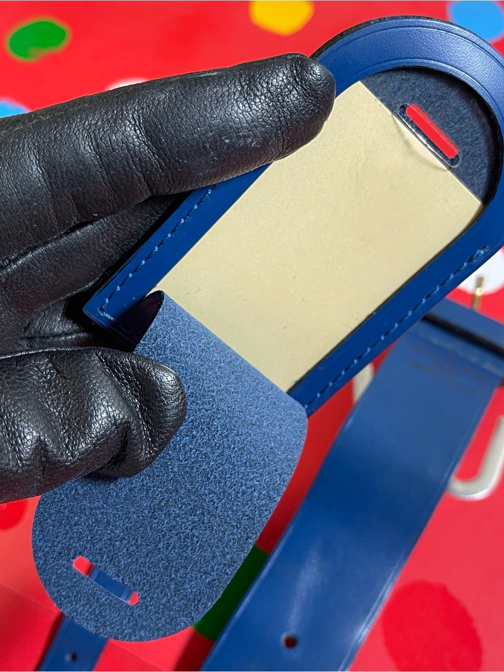 Louis Vuitton Blue Luggage Tag & Poignet w/Free Non LV Clasp. Gold Hardware - Picture 13 of 16